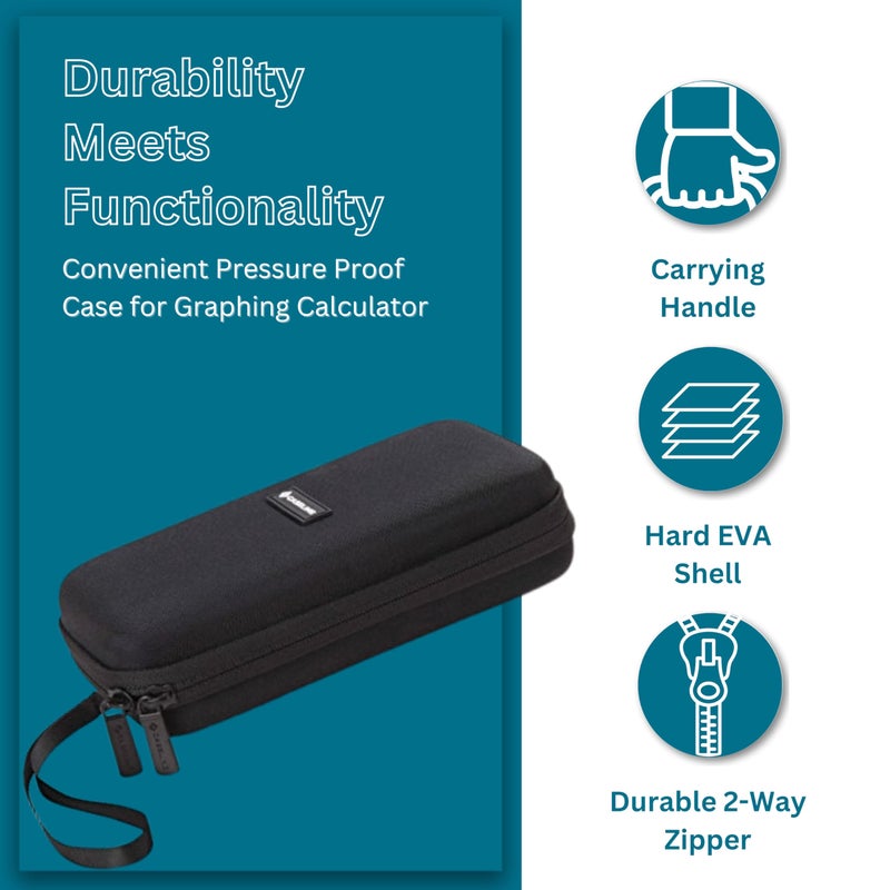 Caseling Graphing Calculator Case for TI-84 Plus CE/TI-84 Plus/TI-83 Plus/TI-89 Titanium - EVA Protection Hard Shell Case for Travel, Carrying, Protection - Image 3